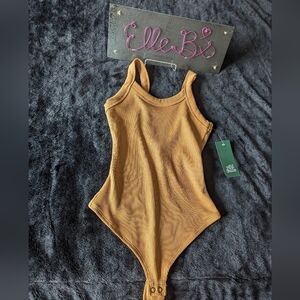NWT Wild Fable Brown Tank Ribbed Bodysuit XS ** FLAWED ITEM